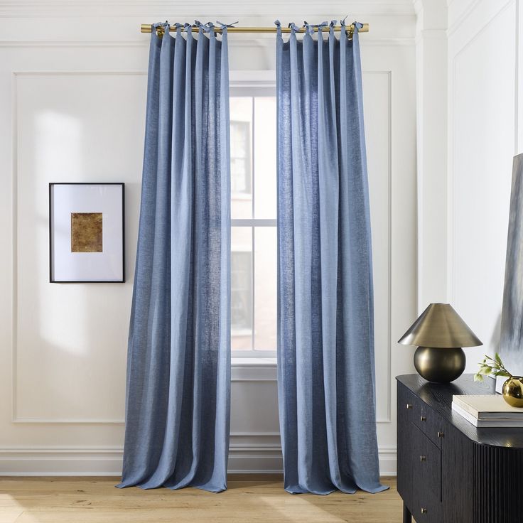 linen curtains fixed on window