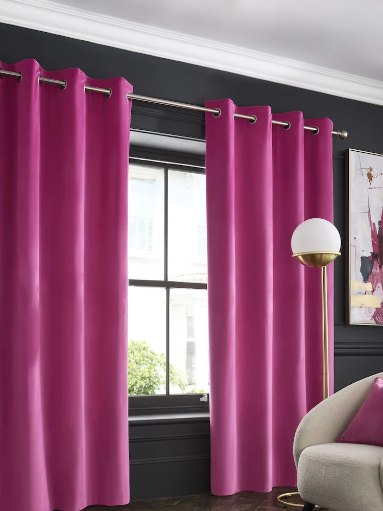 velvet curtains on window